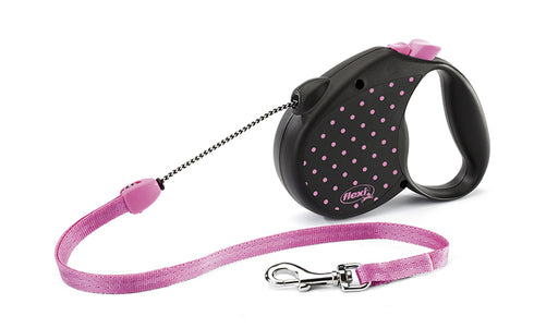 Lesa pentru caini Flexi  Roz Snur S 5m